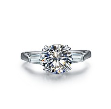 AU585-anillo de compromiso de oro blanco de 14 quilates para mujer, sortija de compromiso con diamante Noble redondo de 2 quilates, joyería de promesa Vintage, regalo 2024 - compra barato