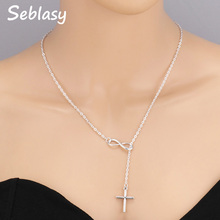 Seblasy High Quality Fashion Clavicle Charm Chain Lariat Alloy Infinity Cross Choker Necklaces & Pendants for Women Colares 2024 - buy cheap