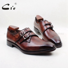 Square Plain Toe Genuine Leather Upper/Insole/Outsole Brown Color Custom Goodyear Welted Men's Dress  Monk Straps No.  MS142 2024 - buy cheap