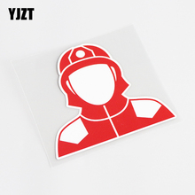 YJZT 11.3CM*10.7CM Interesting Fireman Graphical PVC Decal Car Sticker Decoration 13-0758 2024 - buy cheap