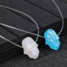 4 Color Opal Hamsa Necklace For Women Hand Fatima Pendant Necklace Transparent Chain Chokers Necklaces Fashion Jewelry Collier 2024 - buy cheap