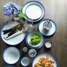 Platos y tazas de gradiente de Color, vajilla de cerámica para restaurante, cuencos de estilo Simple, recipientes de comida chinos elegantes, utensilios de cocina 2024 - compra barato