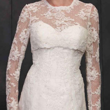Bolero de casamento com apliques, jaqueta de noiva com manga longa feita sob encomenda, com botões 2024 - compre barato