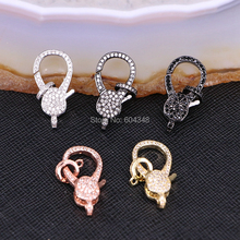 10PCS ZYZ180-9112 Micro Pave CZ Clasps Jewelry Components Pave Zirconia Lobster Clasp Jewelry Findings 13 * 26 mm 2024 - buy cheap