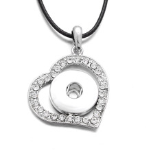 Colar de cristal gengibre com pingente de pressão de 18mm, colar feminino com botões de pressão de 18mm 2024 - compre barato