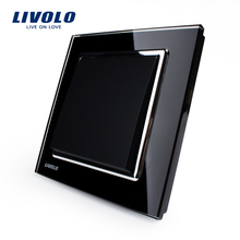 Manufacturer, Livolo New Style, Wall Switch, Black Pearl Crystal Glass Panel, Wall Light Push Button Switch VL-W2K1-11 2024 - buy cheap