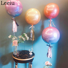 Leeiu-globos de helio 4D coloridos para discoteca, de 22 pulgadas, para cumpleaños, Baby Shower, redondos, de aluminio, decoración de boda, suministros para fiestas 2024 - compra barato