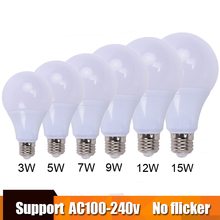 Top quality lamp led bulb e27 lampa B22 3w 9w 15w 18w 21w for 100v 110v 220v 230v Energy Saving Home Lighting aluminum cooling 2024 - buy cheap