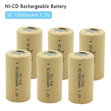 Аккумуляторные батареи NiCd NI-CD SC, 1,2 в, 1500 мАч, скорость разряда аккумуляторов для электроинструмента 10c-15c 2024 - купить недорого