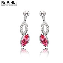 BeBella-pendientes colgantes de cristal con cristales Swarovski, joyería original de marca, para mujeres y niñas, regalo de Navidad 2024 - compra barato