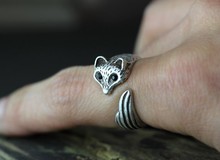 Retro Fox Ring Burnished Animal Ring Jewelry size Free Adjustable Wrap Ring 2024 - buy cheap