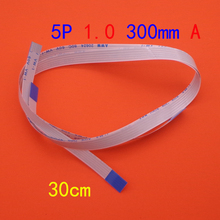 Cabo flexível flat para fpc, cabo flexível tipo a de 100mm com 5 pinos para a frente, comprimento de 1.0mm, 30cm de largura, 6mm e 5 pinos 2024 - compre barato