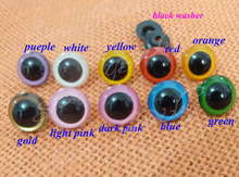 100pcs/lot---red/blue/green/yellow/pink/purple----13mm plastic round shape safety toy eyes + black color washer 2024 - buy cheap