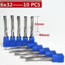 6mm*32mm,Freeshipping,CNC wood tools,carbide End Mill,woodworking insert router bit,2 straight flute end mill,MDF,PVC,Acrylic 2024 - buy cheap