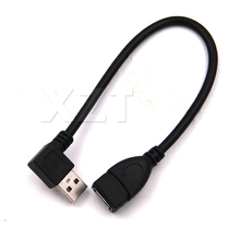 Высокое качество, 10 шт./лот, 26 см, USB 2,0, папа-Мама, 90 градусов, угловой, usb кабель-удлинитель, USB2.0, папа-Мама, правый кабель 2024 - купить недорого