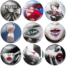 Tafree imagem feminina 25mm cabochão de vidro, para diy joias descobertas lábios vermelhos peito foto cameo pingente artesanal 2024 - compre barato