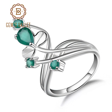 Женское кольцо из серебра 925 пробы с натуральным зелёным агатом карата 2024 - купить недорого
