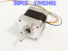 50pcs / lots 17HS3401 4-lead Nema 17 Stepper Motor 42 motor 42BYGH 1.3A CE ROSH ISO CNC Laser Grind Foam Plasma Cut 2024 - buy cheap