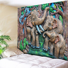 Tapiz de elefante en relieve de bronce 3D para colgar en la pared, alfombra de arena para Picnic en la playa, manta, tienda de campaña, alfombra de viaje, almohadilla para dormir 2024 - compra barato
