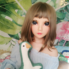 (Xi-02) feminino Sweet Girl Resina Metade Cabeça BJD Olhos Travestir Kigurumi Cosplay Papel Anime Japonês Lolita Máscara Com Olhos E Peruca 2024 - compre barato