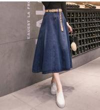 New Spring Summer Women Denim Skirts Midi-Calf A-line Plus Size Jeans Skirt Ladies Vintage Denim Female Skirts Tutu 2024 - buy cheap