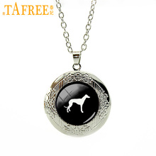 TAFREE cute animal picture locket necklace Greyhound Dog pendant pet dog statement necklace Pleut Gift men women jewelry T413 2024 - buy cheap