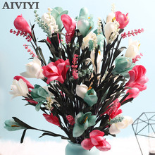 Foreign trade excellent product magnolia artificial flower bouquet wedding family table living room decoration DIY fake flower 2024 - buy cheap