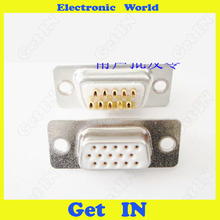100pcs 3U Gold Plated D-SUB Plug DB15 Female VGA Connector 3 Raw 15 Pin Solid Pin Welding Jack Socket 2024 - buy cheap