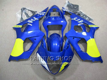 Kit de carenagem para molde de injeção suzuki gsxr1000 2003 e 2004, conjunto de carenagens azul e verde gsxr 1000, 03, 04 e yi109, conjunto com 7 presentes 2024 - compre barato