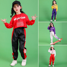 Ropa de baile de salón para niñas y niños, camiseta de baile de Jazz para niños, Tops cortos, pantalones para correr, trajes de baile de Hip Hop para fiesta y escenario 2024 - compra barato