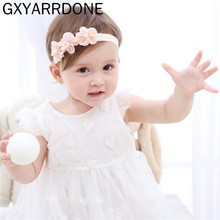 2019 New 10pcs Baby Flower Crown Headband Chiffon White Wreath Pink Ribbon Hair Bands Children Girls Handmade Hair Accessories 2024 - buy cheap