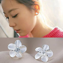 Fashion Crystal Rhinestone Chic 925Silver Flower Type Shape Ear Stud Earrings Charms Jewlery For Woman Lady Girl 2024 - buy cheap