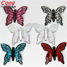 10pcs 34*40mm Big Colorful Butterflies Flatback Acrylic Rhinestone DIY Sewing 1 Hole Wedding Scrapbook Accessories Craft WC775 2024 - buy cheap