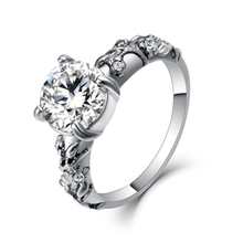 2018 novo na moda anéis de casal zircônia cúbica casamento bandas anéis para mulheres clara moda jóias engagemet anel presente 2024 - compre barato