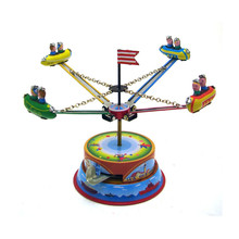 Vintage Clockwork Wind Up Rotating Spaceship toys Photography Children Kids Adult Spaceship Tin Toys Classic Toy Christmas Gift 2024 - buy cheap