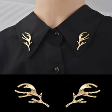 Trendy Metal Large Antler Pins Brooches Gold Color Male Shirt Collar Brooch Horse Pin Personality Deer Gifts Men Women Jewelry 2024 - buy cheap