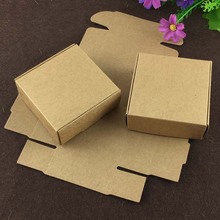 48pcs/lot Blank Kraft Paper Gift Box Square Cardborad Craft Packaging Box Jewelry Accessories Storage Carton 2024 - buy cheap