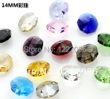 free shipping,14mm aaa-grade crystal octagon mixed 1000pcs beads craft gift suncatcher mxd colour(2 holes 2024 - buy cheap