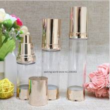 40ML light gold plastic airless bottle for lotion/emulsion/serum/liquid foundation/whitening essence skin care packing 2024 - купить недорого