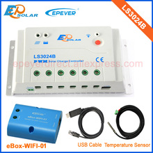 Caja wifi y dos cables para controlador solar PWM LS3024B, 30A, 30amp, 12v, 24v, función de comunicación automática por eBOX-Wifi-01 2024 - compra barato