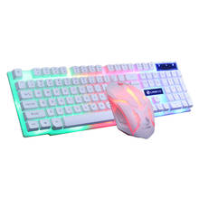 Gaming keyboard Colorful LED Illuminated Backlit USB Wired PC Rainbow Anti-skid and waterproof Gaming Keyboard Mouse Set#G20 2024 - buy cheap