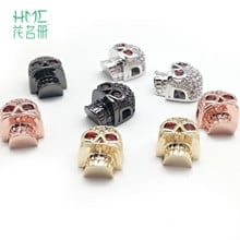 4pcs/lot DIY Copper Spacer Beads Skeleton Charms Skull Head Beads 10*13mm for Bracelets Bangles Jewelry Making 2024 - buy cheap