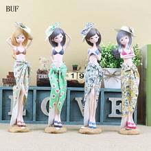 BUF Resin Craft Women Figurines Creative Bikini Girl Figurines Sculpture Ornament Home Decoration Accessories Figurine Statue 2024 - buy cheap