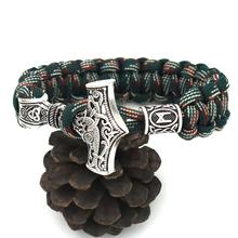 Thor Hammer Valknut Vegvisir Compass Trinity Runes Beads Viking Bracelet Runas Vikingas Tibetan Jewelry Graduation 2019 Gift 2024 - buy cheap