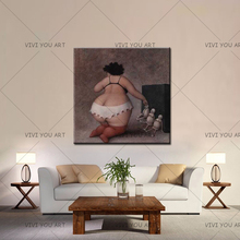 Cuadros de obras de arte para la pared de mujer, pintura al óleo abstracta y moderna, decoración Sexy para sala de estar, pintado a mano, de alta gama 2024 - compra barato