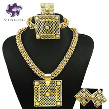 Dubai jóias de ouro conjuntos de jóias finas moda feminina conjuntos de jóias conjuntos de colar de jóias finas mulheres necklace18k 2024 - compre barato