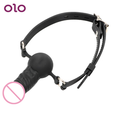 OLO Penis Gag Slave Silicone with Locking Buckles Erotic Toys SM Bondage Sex Toys for Couples Oral Fixation Dildo Mouth Gag 2024 - buy cheap