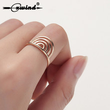 Cxwind Fashion Geomeric Cross winding Rings For Women Semicircle Rings Gifts Unique Design Jewelry Anel Feminino 2024 - buy cheap