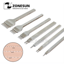 ZONESUN Spacing Punch Tool For Leather Hole Punches Tool Lacing Stitching Sewing DIY Leather Craft Tools 1/2/4/6 Prong 2024 - buy cheap