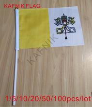 KAFNIK ,10/20/50/100pcs Vatican hand wave flags 14 * 21CM Vatican flag decorative celebration-quality polyester free shipping 2024 - buy cheap